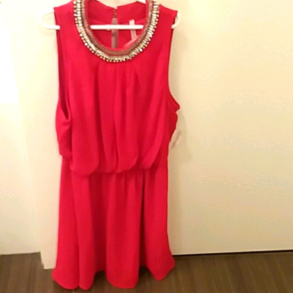 Gorgeous dress with rhinestone neckline